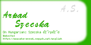 arpad szecska business card